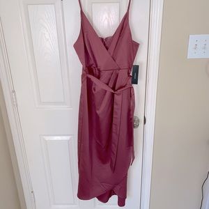 Lulu dress. Spaghetti straps. Front slit, high low.